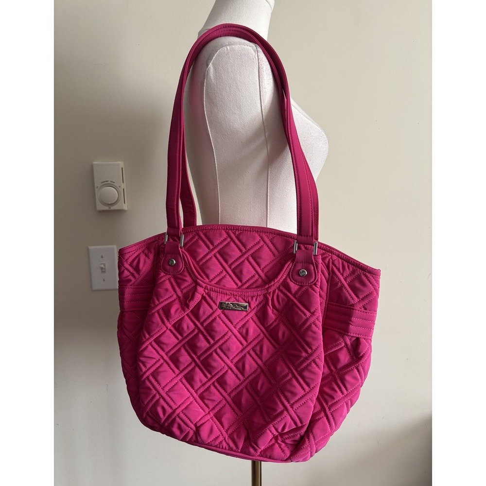 2014 Vera Bradley Glenna Fuchsia Hot Pink Quilted Shoulder Bag Preppy Princess